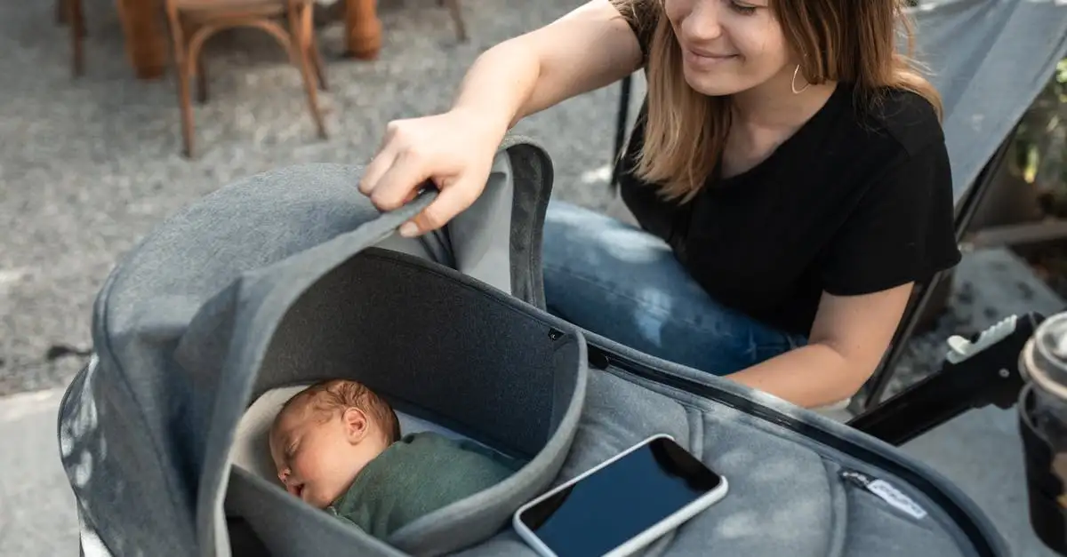 Baby buiten slapen