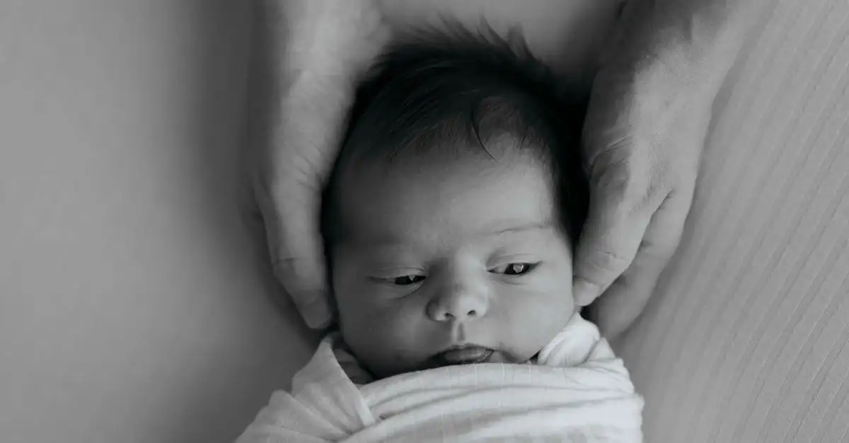 Swaddling baby
